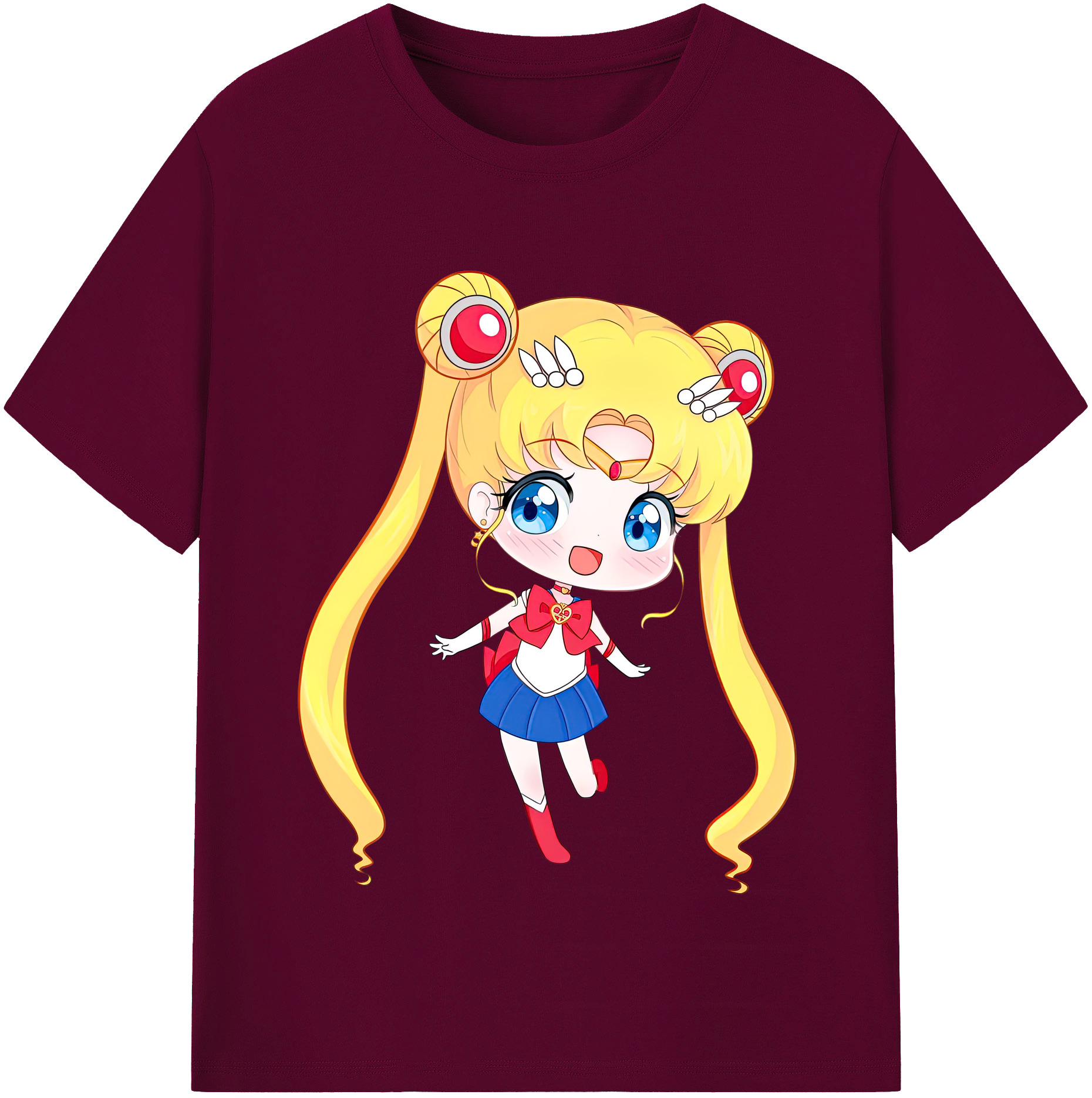 （画像用） 美少女戦士セーラームーン 月野 うさぎ つきの うさぎ Sailor Moon Tsukino Usagi レディースカジュアルプリントTシャツ（綿100％）